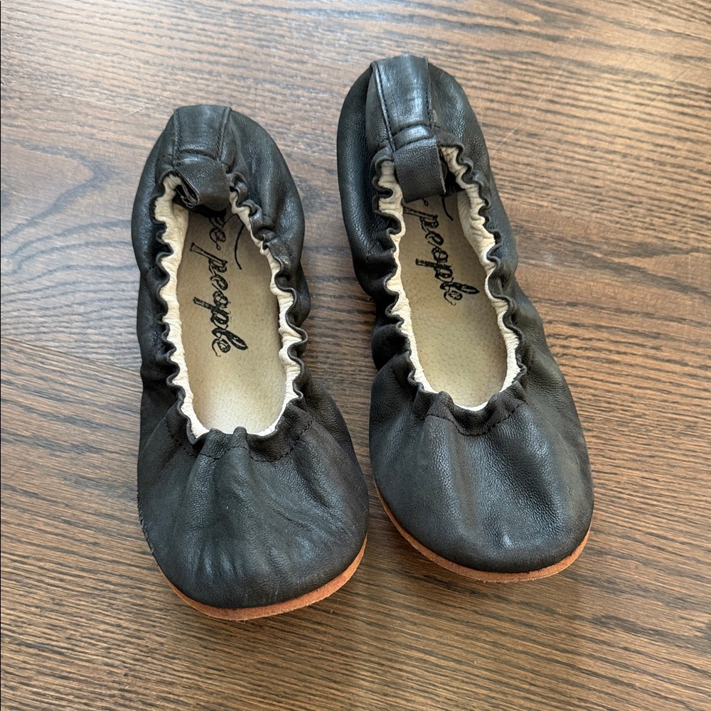 Free People Black Leather Flats